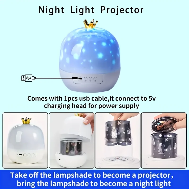 LED Galaxy Night Light Projector 360° Rotation 15 Projection Patterns USB Portable Star Lights Cute Unicorn for Birthday Gifts