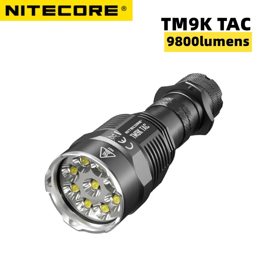 NITECORE USB C 충전식 XP-L2 HD LED 랜턴 전술 토치, TM9K TAC 손전등, 9800 루멘, 5000mAh 배터리 포함