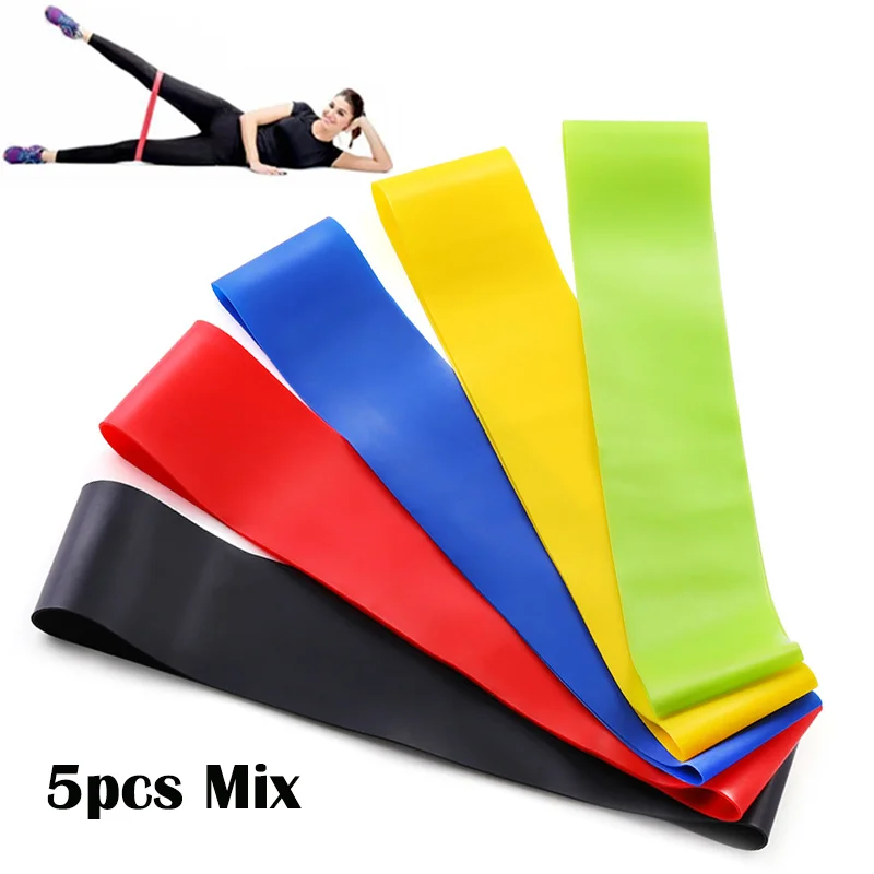 5Pcs/Set Yoga Resistance Rubber Bands Expander Belt Bodybuilding