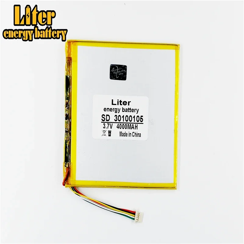 Rechargeable Battery 5 thread 3.7 lithium polymer battery 30100105 3.7V 4000MAH 32100106 vi8 mobile power DIY tablet computer 27103107