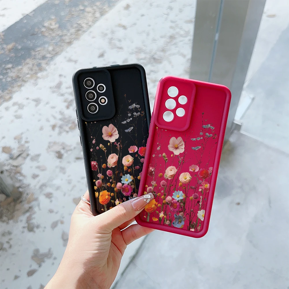 Retro Floral Pattern Silicone Phone Case