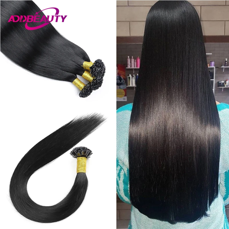 Straight Nail U Tip Fusion Human Hair Extension Keratin Capsule