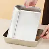with Plastic Cover Stainless Steel Food Storage Trays Rectangle Preservation Box Stainless Steel Food Storage Box Rustproof 5