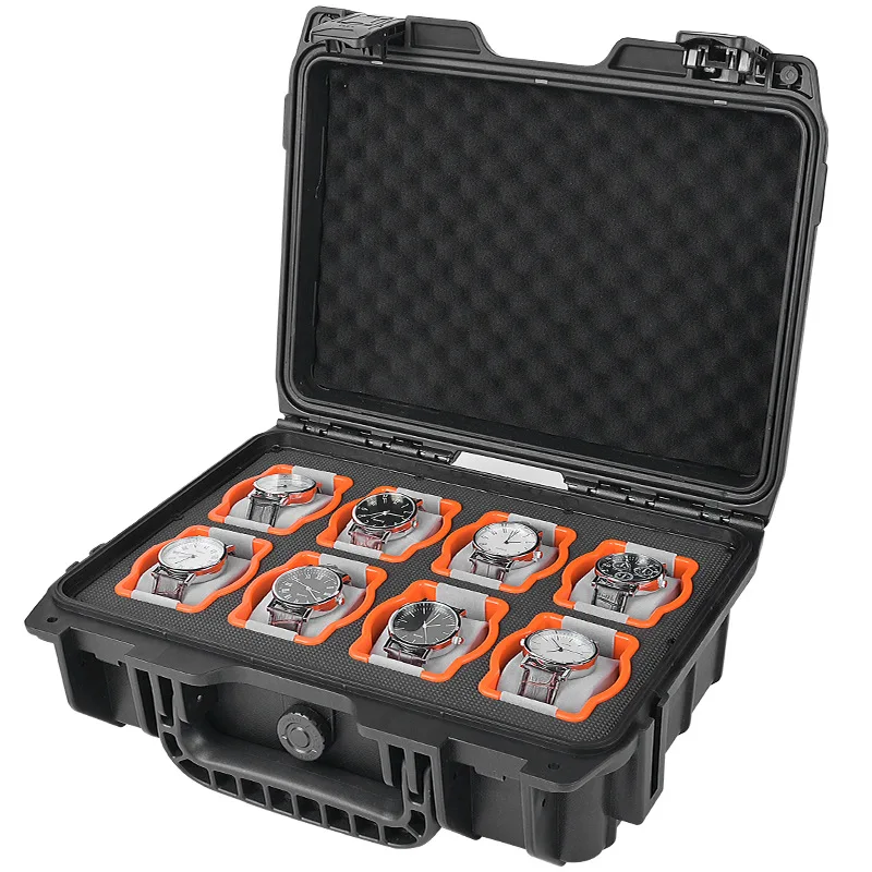 12Grids Waterproof Watch Suitcase Watch Organizer Box Jewelry Display Storage Case Anti-drop Tool Box 38*30*14CM