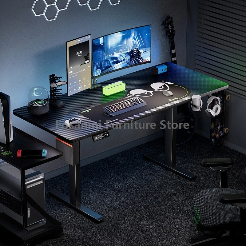 Electric Adjustable Height Computer Desk Carbon Fiber Gaming Table for Home Sturdy and Spacious Room Motion Desk Standing Table 1