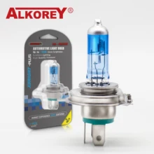 ALKOREY Xbright-Plus 9003 H4 12V 60 W 55W P43T 블루 4000K 슈퍼 화이트 자동 헤드라이트 안개등, 자동차 조명 할로겐 전구, 1 개