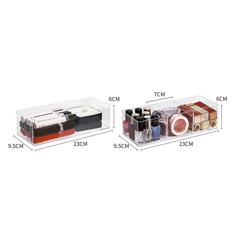 Clear Acrylic Makeup Layered Storage Box Dressing Table Cosmetic Lipstick Finishing Grid Box Desktop Drawer Storage Compartment 6