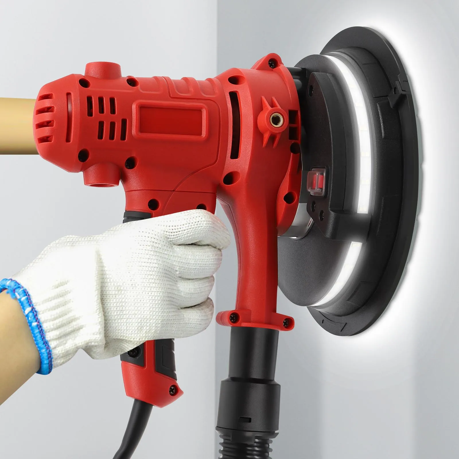800 W staubfreier elektrischer Trockenbauschleifer, einstellbare Geschwindigkeit, 220 V, mit Staub-Cloect-Beutel, Schleifpapier, Hand-Wandschleifer – Detail 1
