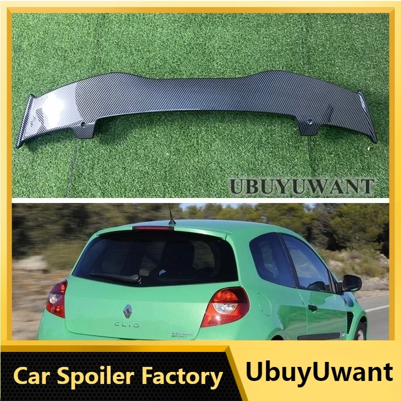 Ala Del Tetto Posteriore Per Renault Clio 3 Rs Sport Lip Spoiler 2006 2007 2008 2009 2010 2011 2012 Plastica Abs Carbon Look Clio Top Wing