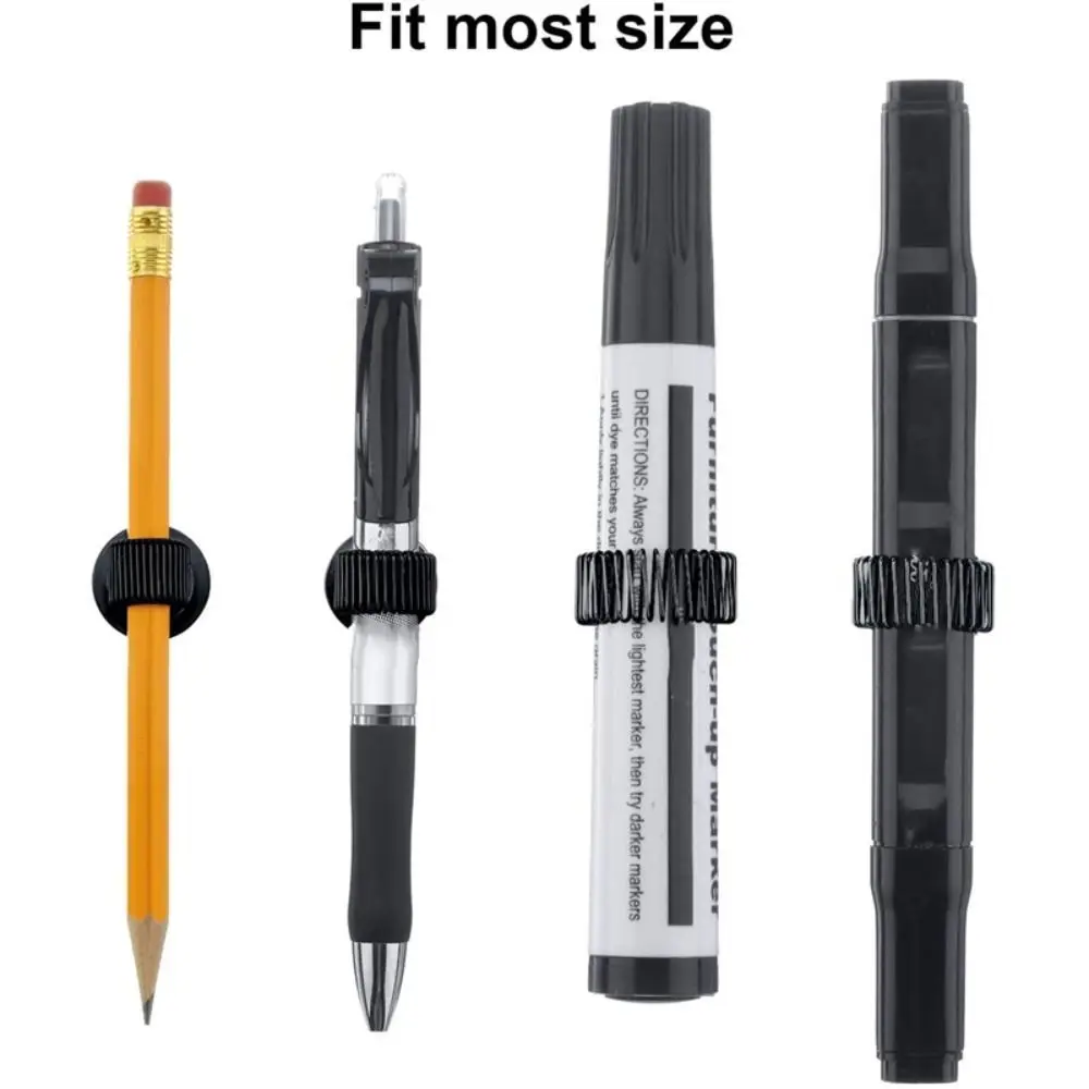 Pen Holder 1 Pcs Metal Spring-loaded Pen Insert Multifunctional Pen Clip Holder Self Adhesive Steel Desktop Storage