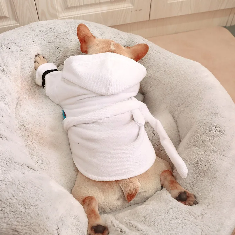 Pet Dog Bathrobe for Puppy Dogs Cats Coat Dog Pajamas Sleeping Clothes Soft Pet Bath Towel Clothes Quick Drying Accessories