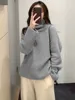 2024 Autumn/Winter New 100% Cashmere Wool Turtleneck Sweater Women's High Neck Knit Pullover Soft Comfortable Top Loose Jumper 6