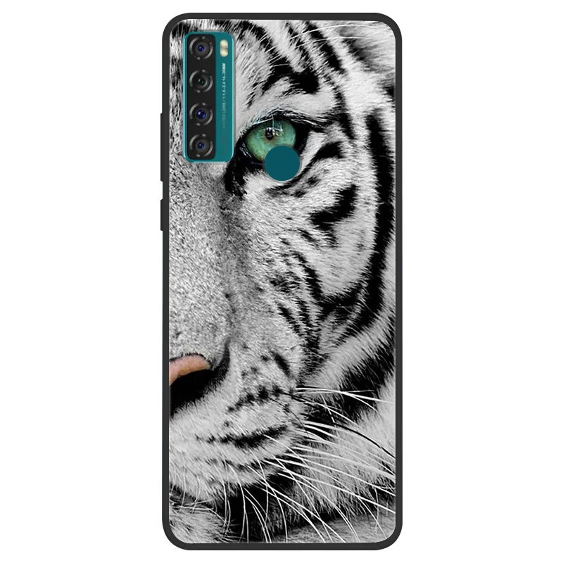 Space Painted Black Silicone TPU Case - Protective Shell Cover