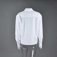 Linad Autumn Elegant White Puff Sleeve Shirt Office Lady Single-Breasted Woman Blouse 2025 Street Chic Turn Down Collar Tops - Image 6