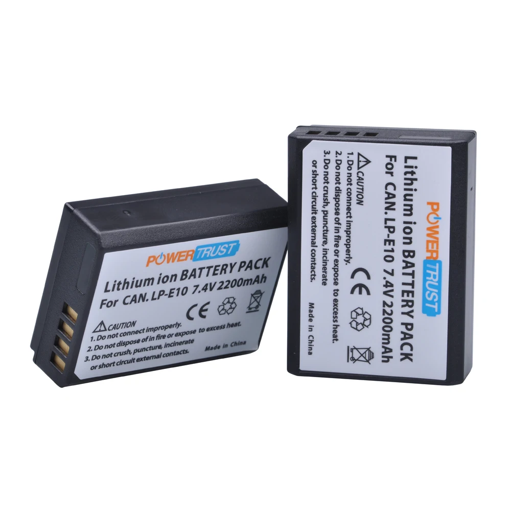 Lp-E10 Batterie Per Canon Eos Rebel T3, T5, T6, T7, Kiss X50 X70, Eos 1100D, Eos 1200D, Eos 1300D, Eos 2000D Fotocamera Digitale