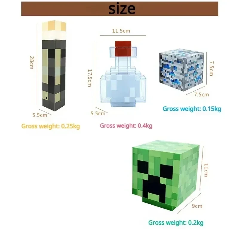 브라운 스톤 토치 LED 램프 물약 병 조명, USB 충전식 야간 조명, 어린이 크리스마스 선물 테이블 램프, 거실 침실 장식
