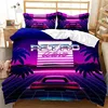 Hawaiian Summer Beach Duvet Cover Exotic Tropical Seascape Bedding Set Microfiber Palm Trees Comforter Cover For Kids Adult Room 3