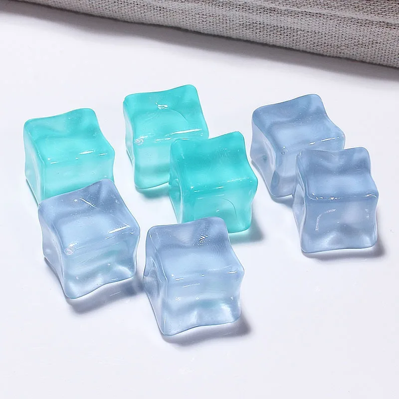 Square Reusable 3D Noctilucent Multicolor Ice Cubes For Decoration Ice Cubes DIY Mobile Phone Pendant Refrigerator Accessories