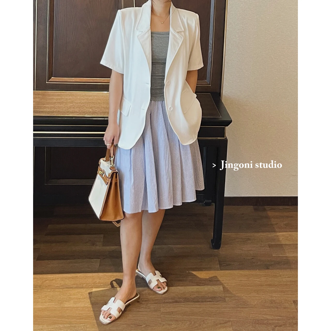 Chiffon Blazers Women Short Sleeve Jacket Coat Y2k 2023 Summer Clothing Elegant Vintage Fashion Luxury Korean Top Cropped New