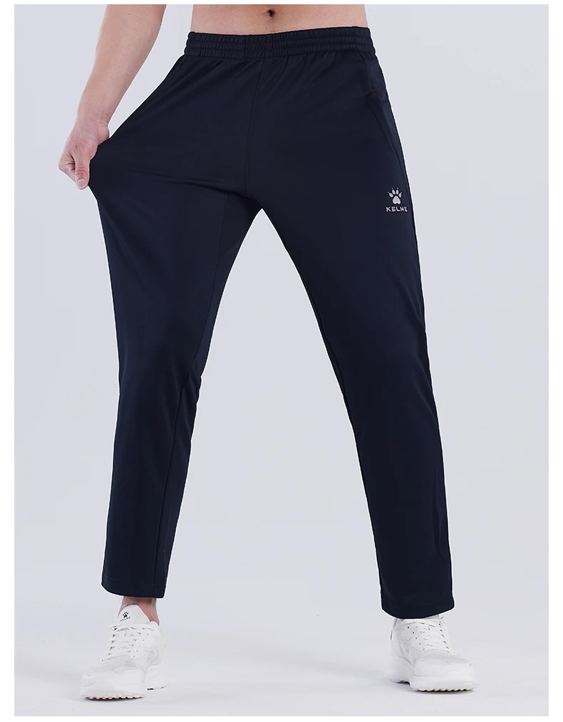 Kelme Fußball Trainings hose Männer hohe elastische Krawatte Füße lässig laufen gerade Bein Sport hose Outdoor-Training Fitness – Detail 19