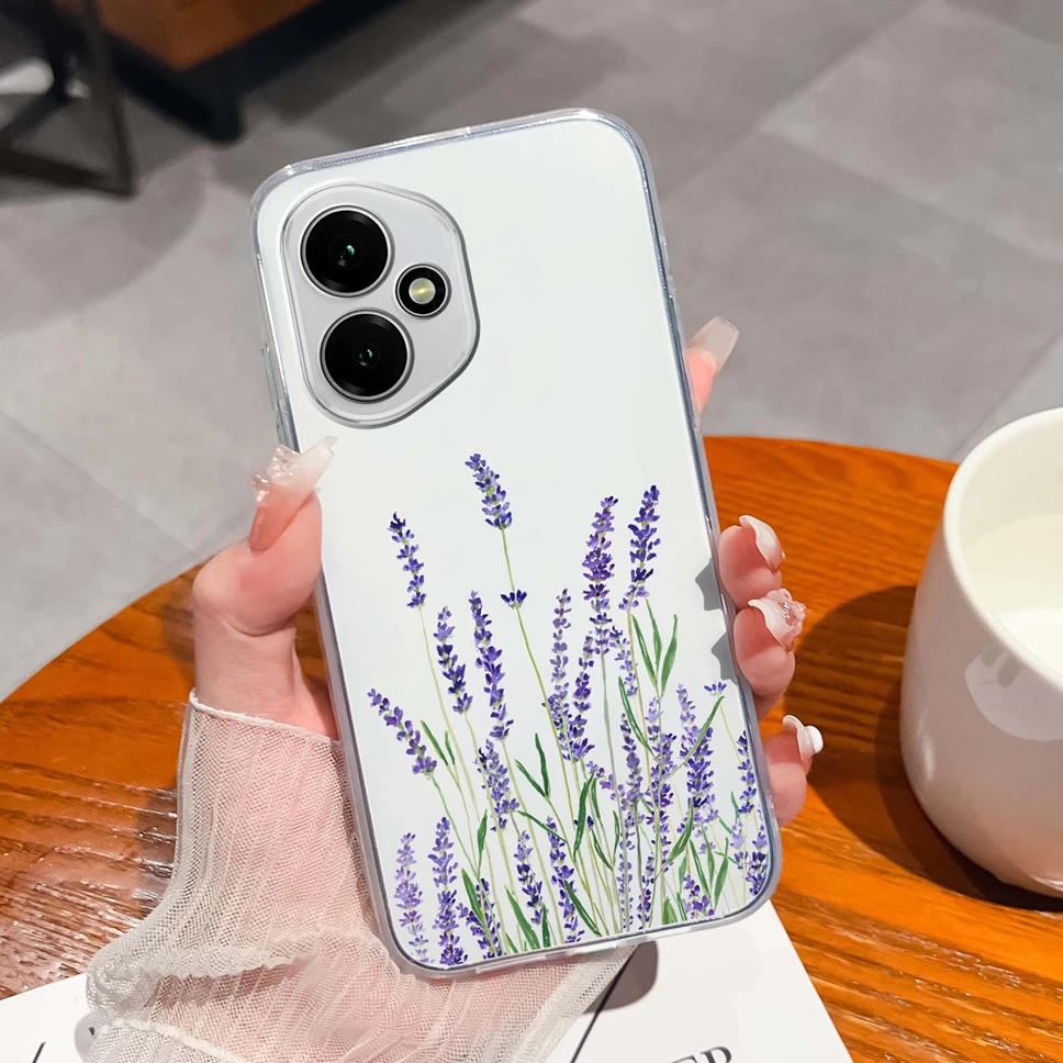 Elegant Floral Transparent Shockproof Phone Case - Soft TPU Silicone Back Cover