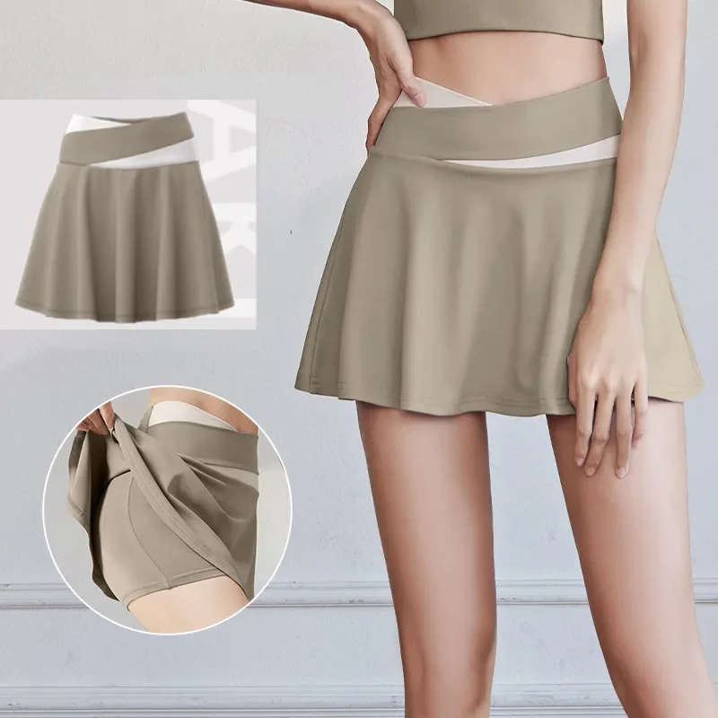 Summer Sports skirt Women quick dry shorts elastic running high waist fitness short skirts tennis run Gym yoga skirt with shorts running shorts,running skirts,sports skirts