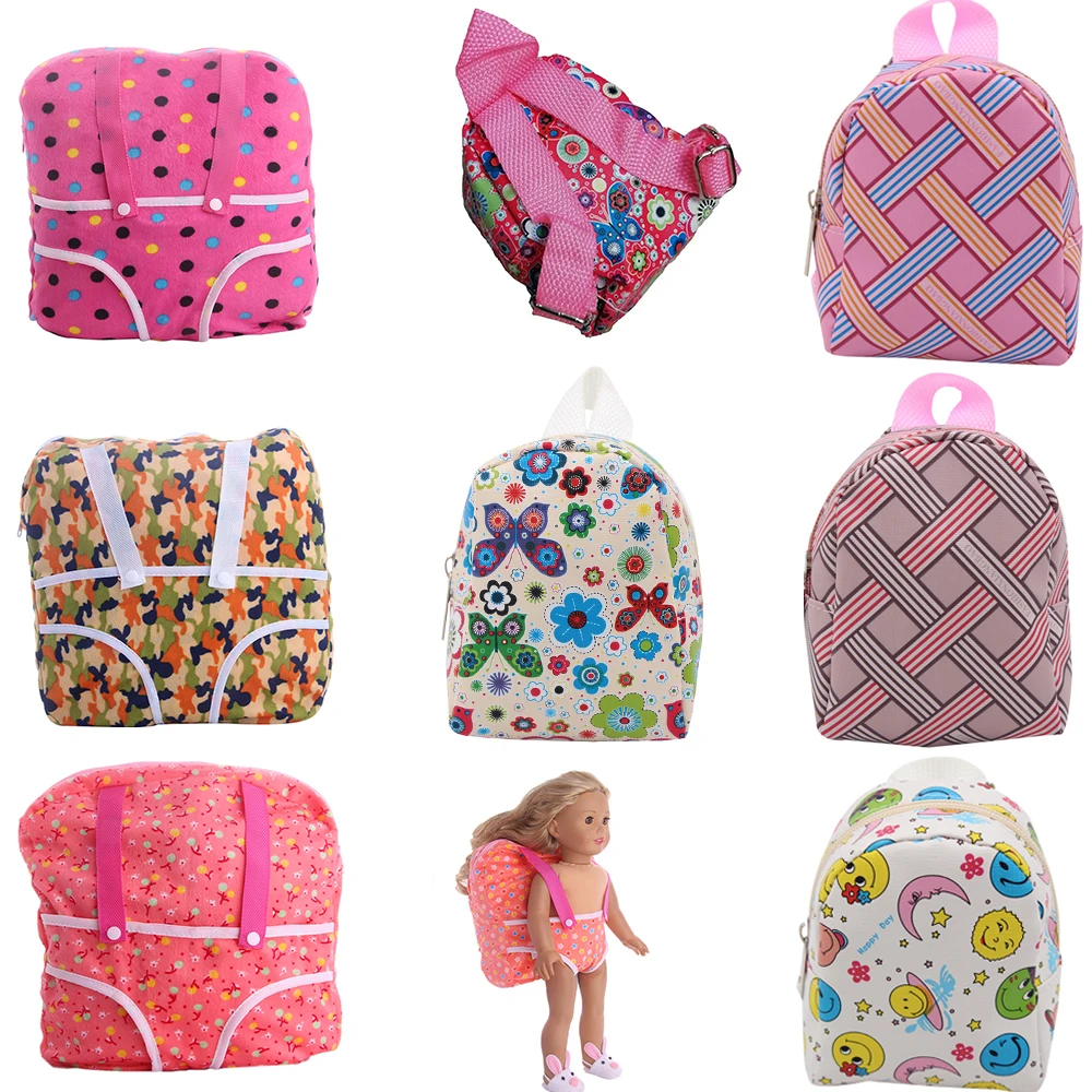 Doll Backpack Dolls Out Going Carry Bag Doll Accessories for 43cm Baby New Born Doll Girl for 18 Inch Doll Bag Doll Clothes