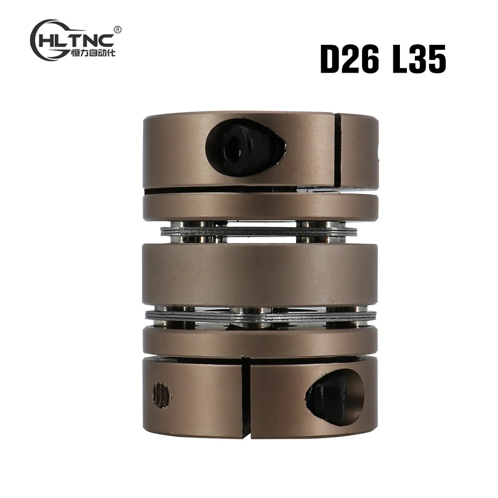Shaft Coupler Flexible Coupling Shaft Connector D26L35 4-12 Aluminium flexible coupler high torque double dual diaphragm coupling with elastic connector for 3d screw and motor