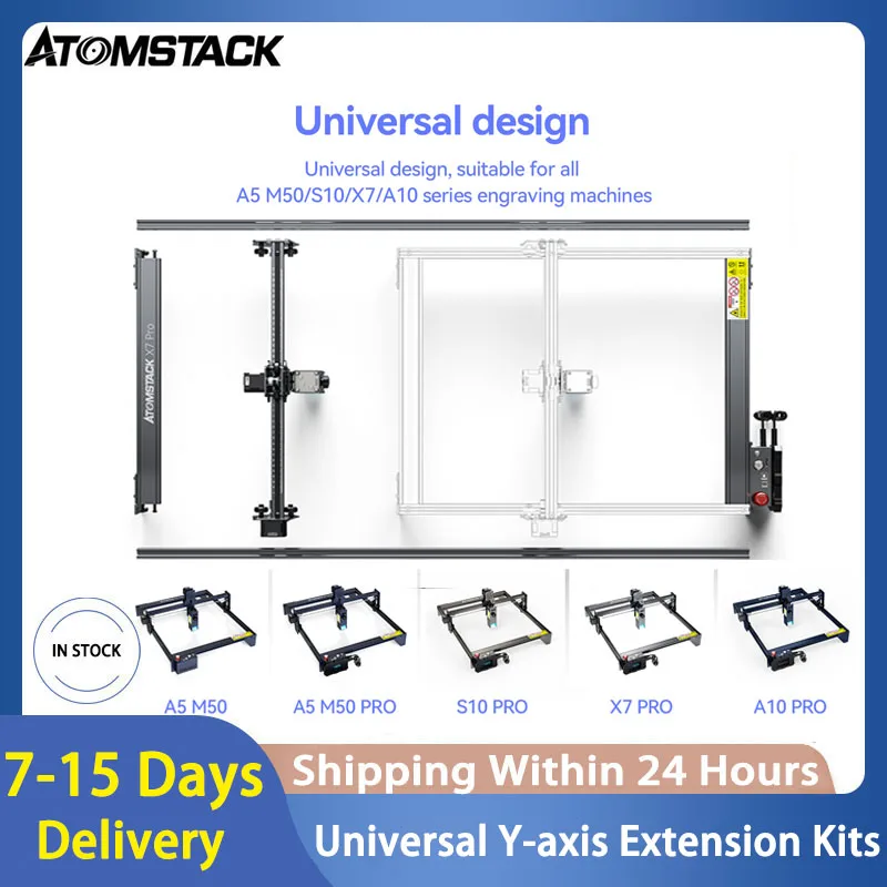 Atomstack Universal Y-axis Extension Shaft Kits For X7 A5 A10 S10 Pro Laser Engraver Enlargement Area Length Rod 850*410mm mini drill bits drill bit wood rubber hss 0 8mm 2mm 2 35mm shank diameter 50mm length silver universal high quality