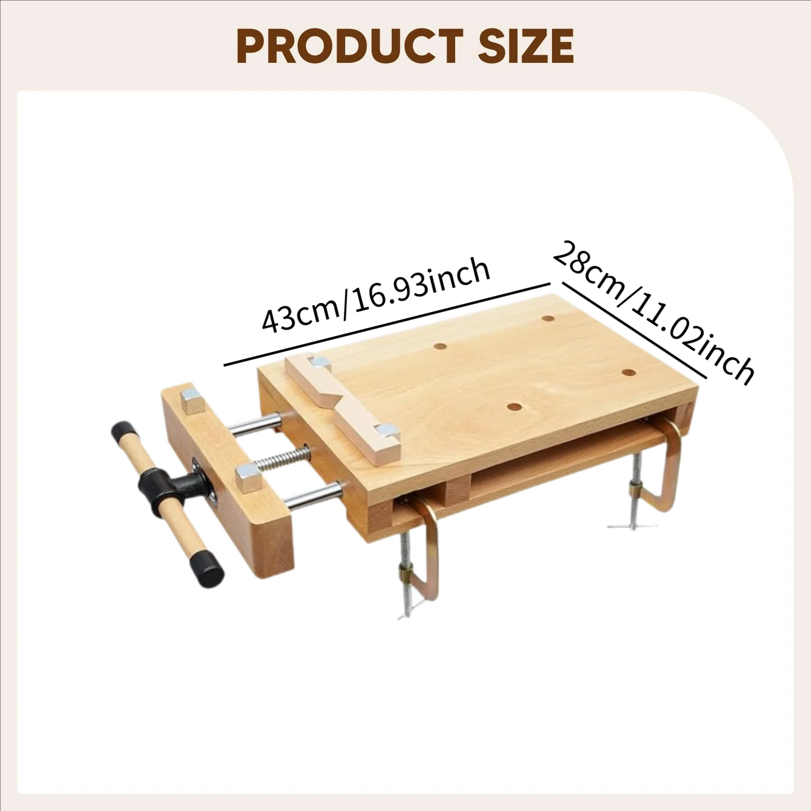 Hard Wood Vise Compact Work Table Multifunction Carpentry Clamp for Woodworkers and Enthusiasts