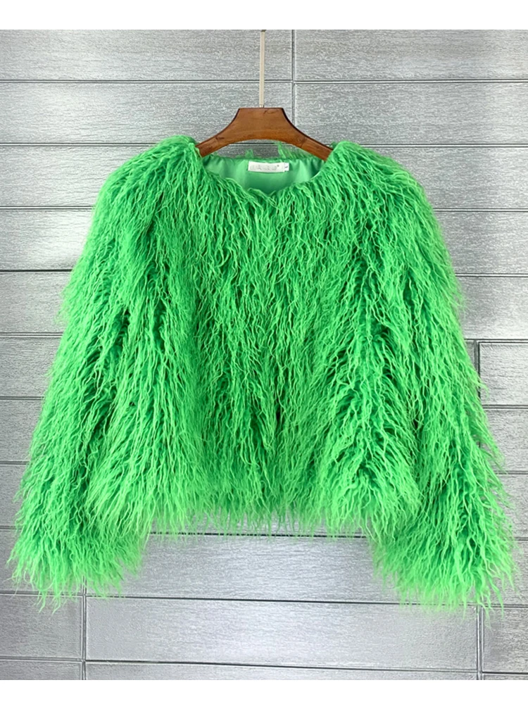 Colorful Boho Furry Faux Fur Coat Women Fur Coats Autumn Winter