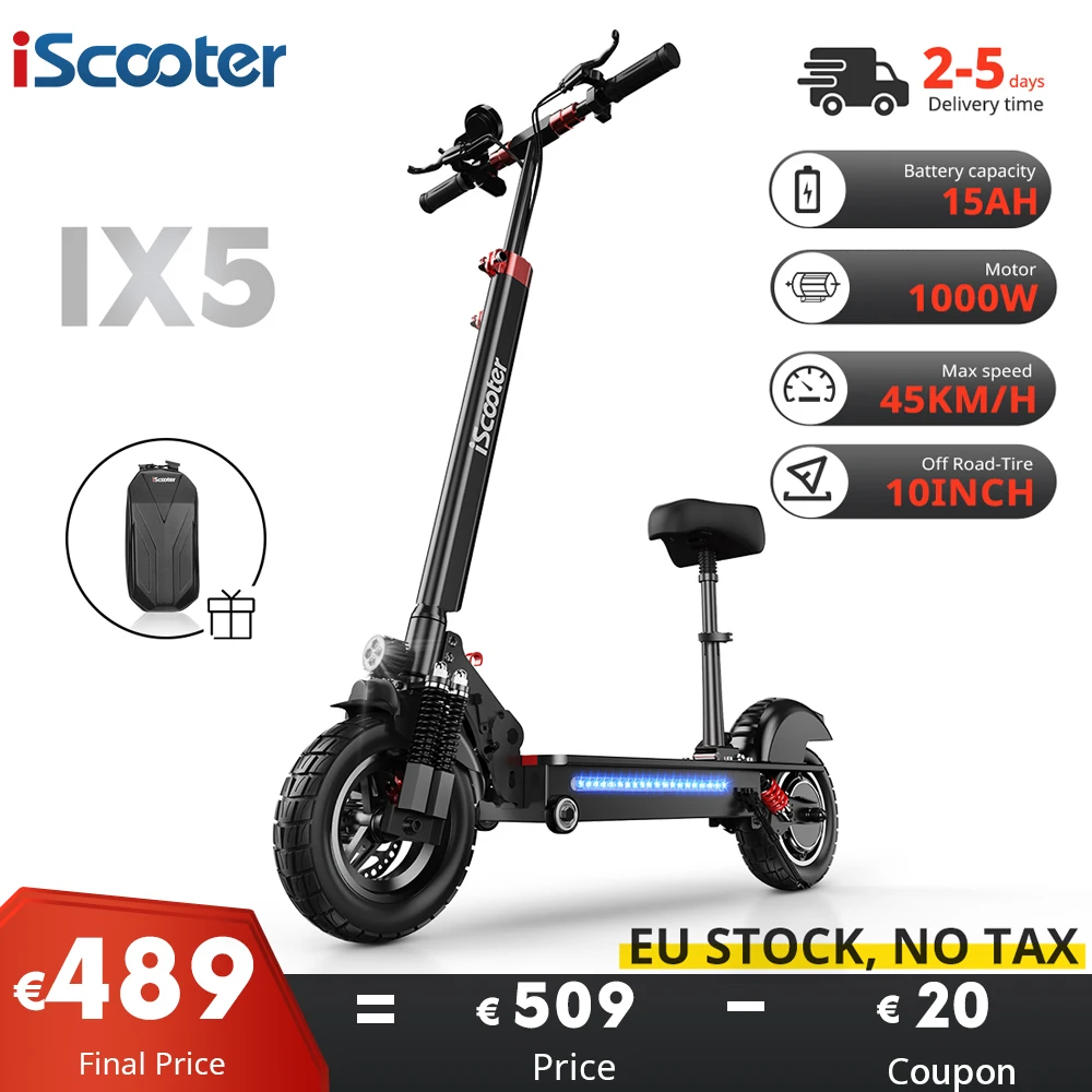 144€ sur Trottinette électrique iScooter iX5 10 Batterie 15Ah