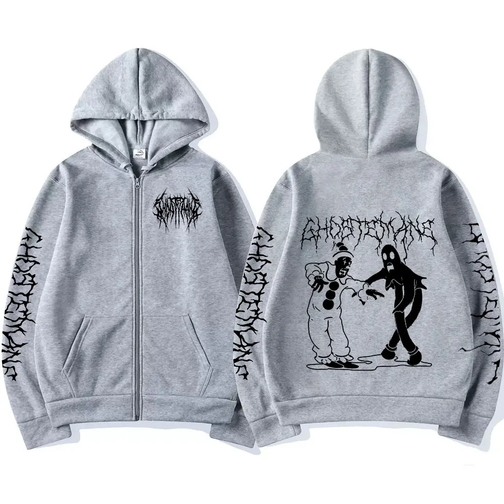 thumbnail image 1 of Sudadera con capucha con cremallera Ghostemane limitada, sudaderas con capucha con estampado gráfico, sudaderas con cremallera gótica de Metal Rock, ropa de calle Harajuku, abrigos, 1 of 5