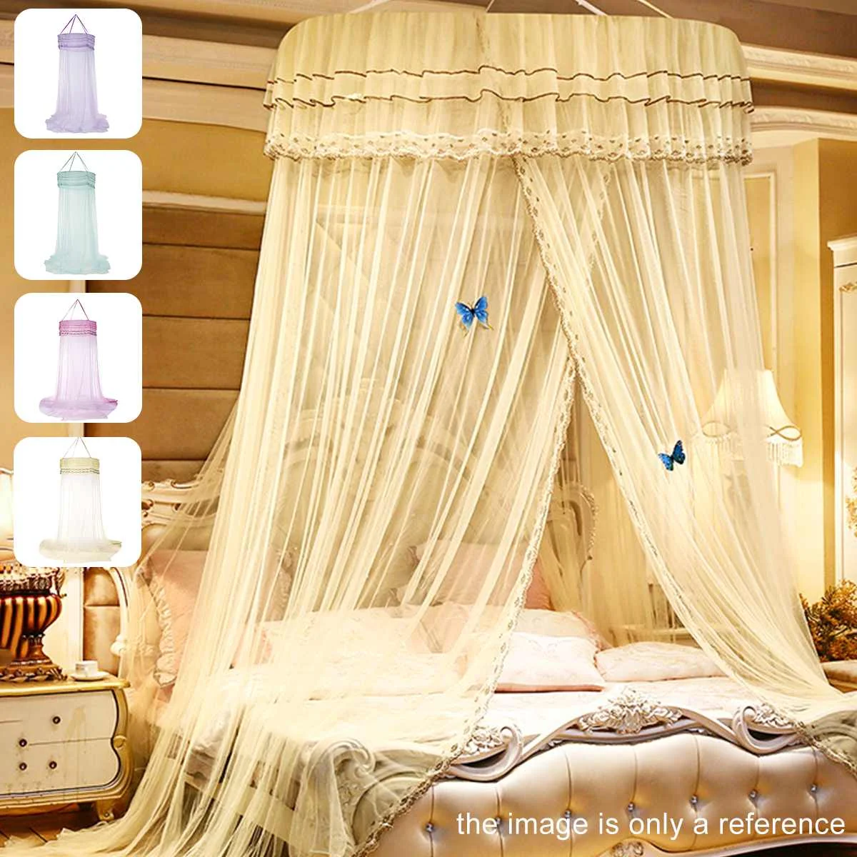 4 Kleuren Elgant Hung Dome Klamboe Voor Tweepersoonsbed Zomer Mesh Stof Thuis Baby Volwassenen Opknoping decor| - AliExpress