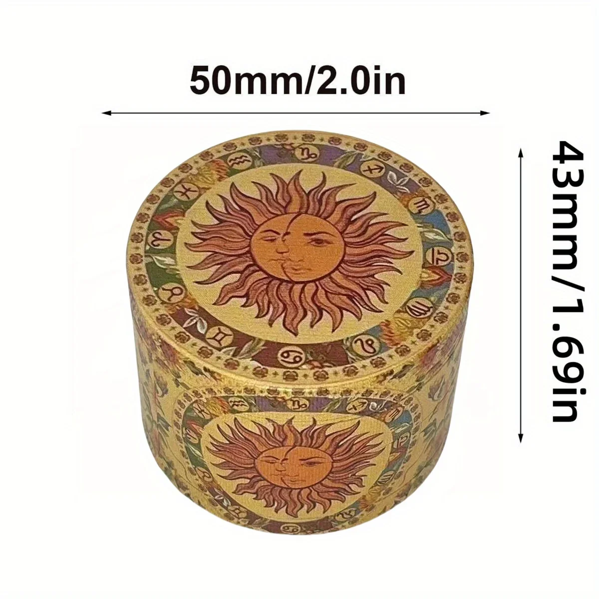 1.6/2/2.5inch Moon Herb Grinder Boho Sun 4-layer Manual Salt Spice Mill Pepper Mortar Tobacco Grass Raw Grinder Smoking Tool 3