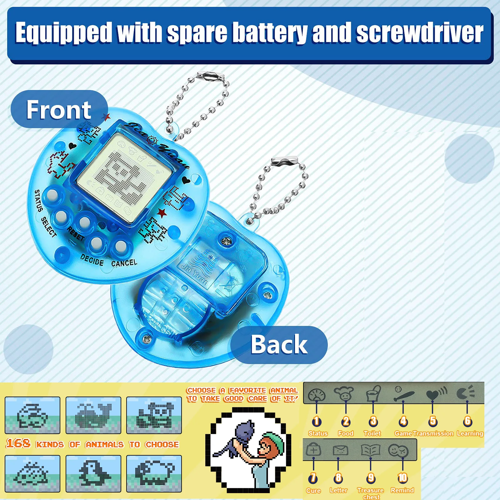 2024 Hot selling children's mini virtual Tamagotchi game Tamagotchi handheld game console toy pet toy 3