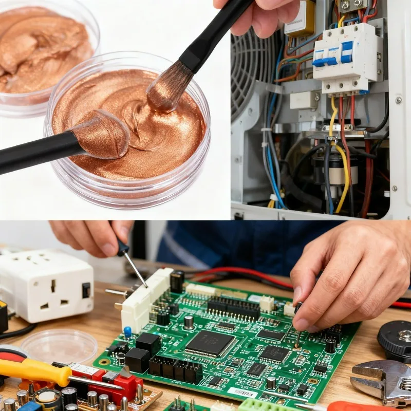 Copper Conductive Grease High Temperature & Waterproof Lubricant for Automotive Wire Harness Battery Terminals Anti-Corrosion