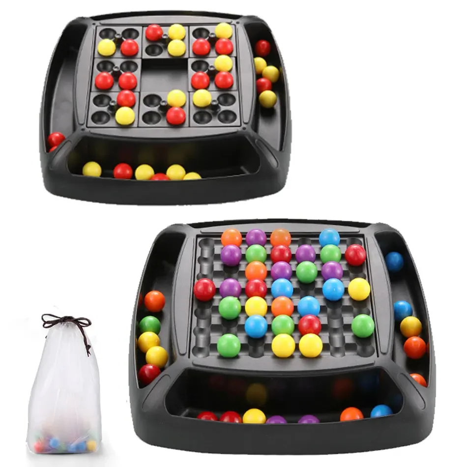 Colorful Fun Puzzle Chess Board Game Rainbow Ball Matching Toy for Kids Adults e