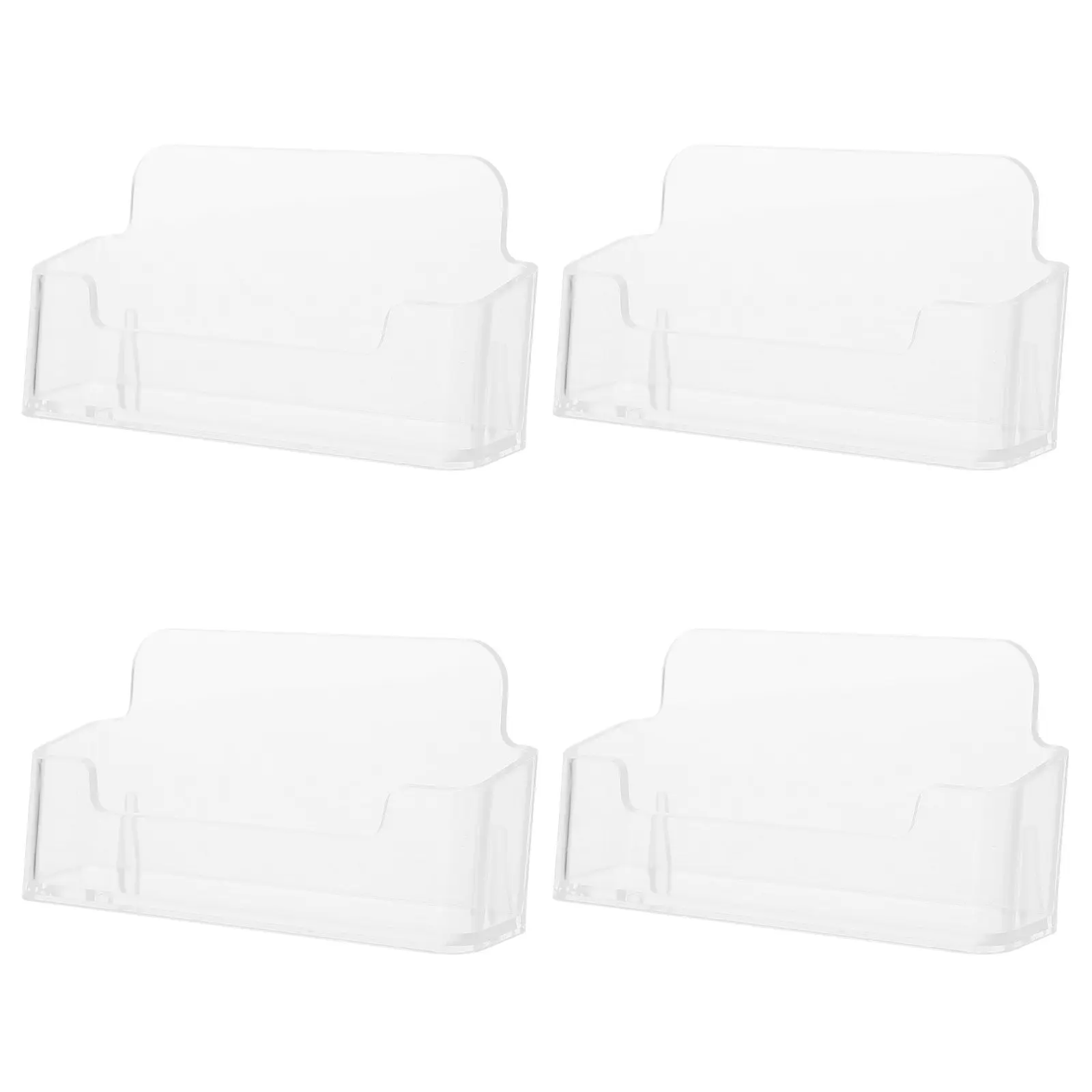 4Pcs 아크릴 명함 홀더 투명 데스크탑 카드 스탠드 안정적인 데스크 주최자 투명 카드 디스플레이 스탠드