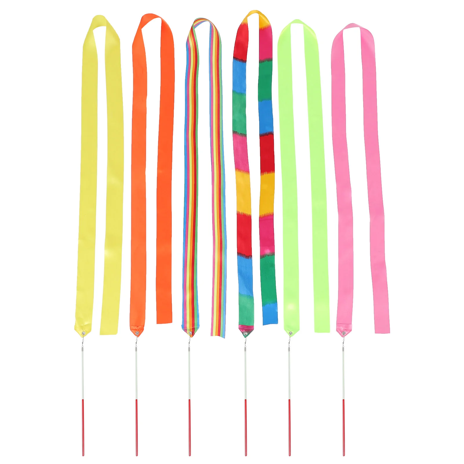 

6 Pcs Kids Girl Kids Dancing Twirling Ribbons Kids Dancing Twirling Ribbon Colored Rhythmic Kids Gymnastic Streamer Wand