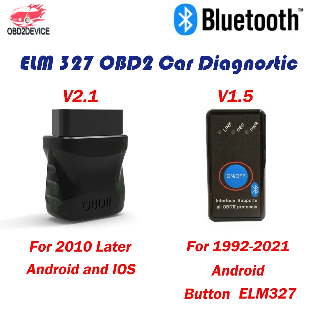 

V2.1 ELM327 OBD2 ios Andriod car scanner V1.5 Buttom Reader Clear Error Codes connecting Tool bluetooth Car Diagnostic Tool