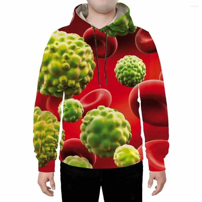thumbnail image 1 of Sudadera con capucha con estampado 3D de bacterias para hombre y mujer, holgada, de manga larga, estilo urbano, 1 of 4