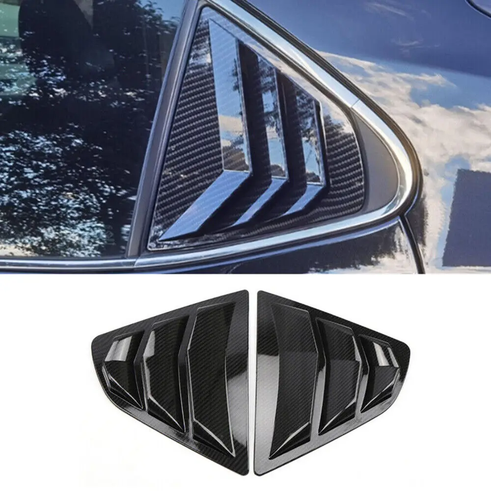 Car Rear Louver Window Side Shutter Cover Trim Sticker Vent Scoop ABS Carbon Fiber Accessories For Toyota Camry Sedan