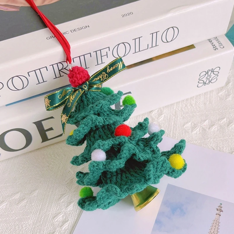 

Christmas Tree Pendant Handmade Crochet Car Interior Rearview Mirror Ornament Home Decorations for Car Interior Decor DropShip