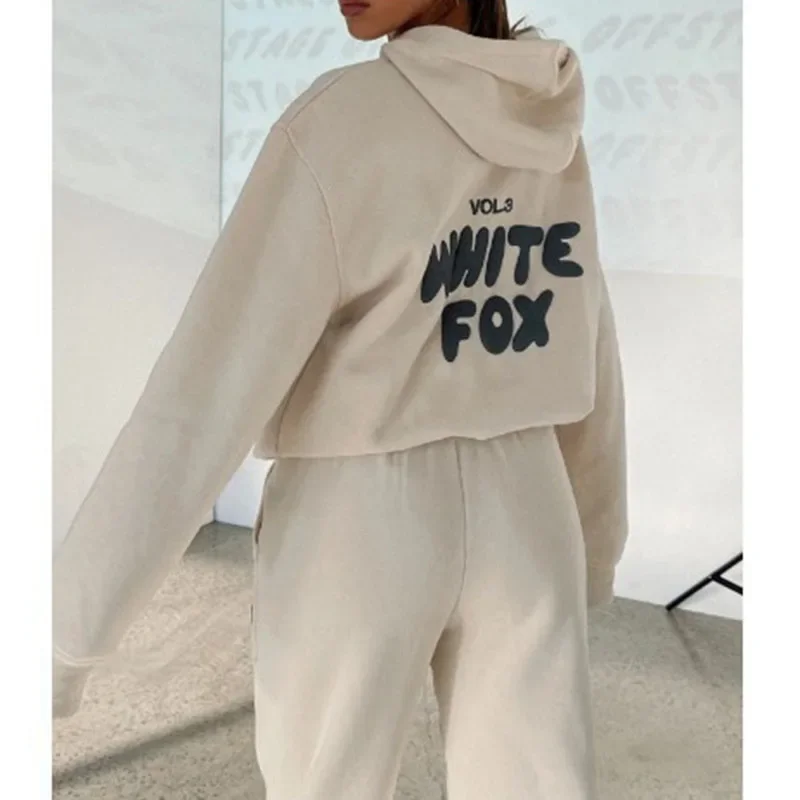 레터 프린트 후드 운동복 투피스 세트, 후드와 하이웨이스트 팬츠, 세트 용수철 캐주얼 루즈 패션 운동복 