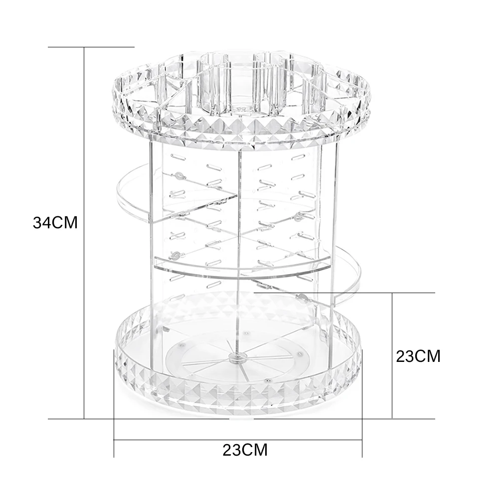 【Sheonly】Transparent Acrylic Rotating Multifunctional Makeup Organizer: uk Stock, 4 Days Free Delivery, & No Order Amount limit