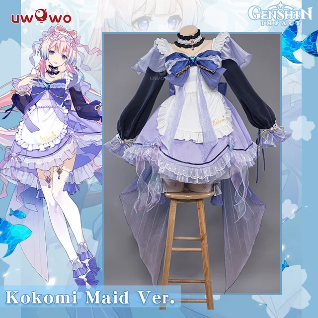 In Stock UWOWO Kokomi Cosplay Maid Dress Genshin Impact Cosplay Maid Halloween Costumes Artist s
