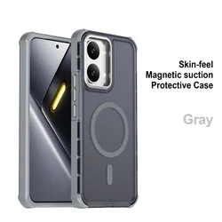 Corner - Reinforced Drop - Proof Matte Case with Magnetic Ring Holder for Poco C81 (GRAY)