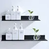 Punch Free Floating Shelves for Wall Storage Self-adhesive Rack 20-50cm Kitchen Home Decor Bathroom Accessorie Modern Matt Black 1