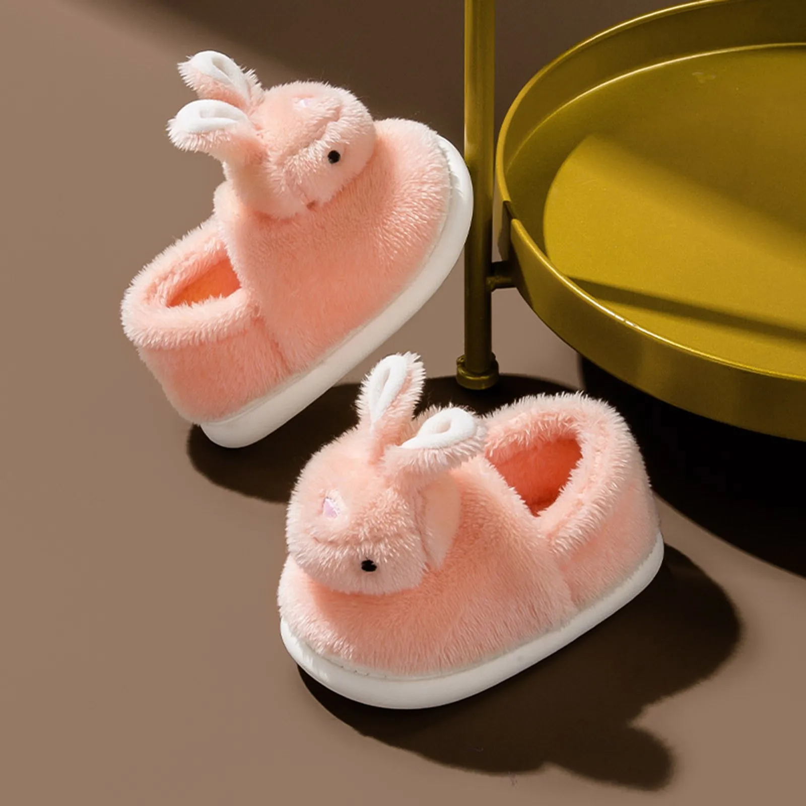 

2023 Cute Plush Animal Slippers Women Lovely Bunny Rabbit Slides Indoor Bedroom Platform Slippers Fluffy Furry Soft Sole Shoes